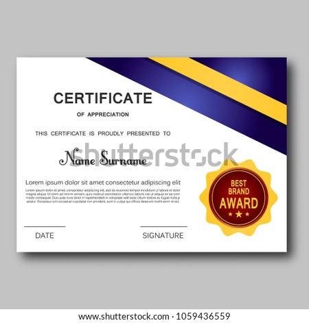 certificate appreciation template vector trendy geometric stock