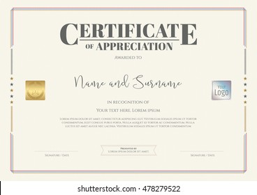 Certificate of appreciation template with watermark background