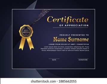 Certificate of Appreciation template.Trendy geometric design. Award diploma design.