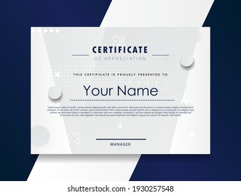 Certificate of Appreciation template.Trendy geometric design.
