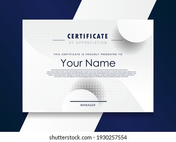Certificate of Appreciation template.Trendy geometric design.