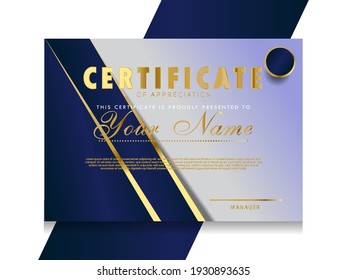 Certificate of Appreciation template.Trendy geometric design.