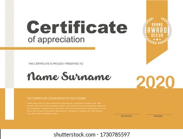 Certificate of Appreciation template.Trendy geometric design,diploma,Vector illustration.