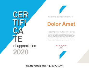 Certificate of Appreciation template.Trendy geometric design,diploma,Vector illustration.