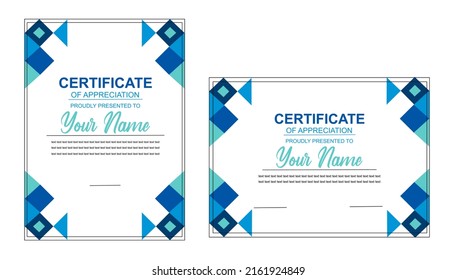 certificate of appreciation vector design with a unique shape