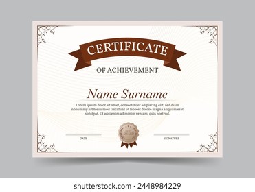 Certificate of appreciation vintage border template with luxury badge