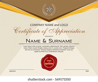 Certificate of Appreciation with wax seal