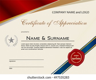 Certificate of Appreciation with wax seal and ribbon