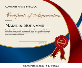 Certificate of Appreciation with wax seal and ribbon