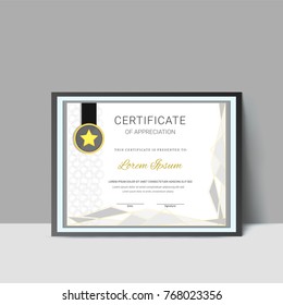 Certificate of Apprication with Golden Badge.