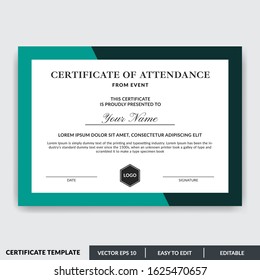 Certificate Of Attendance Template For Student Who Completing Study Program Or For Event, Workshop And Seminar