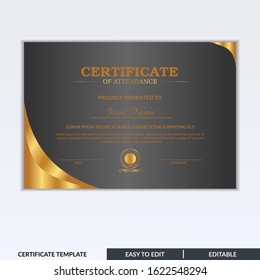 Certificate of attendance template for students who complete study program