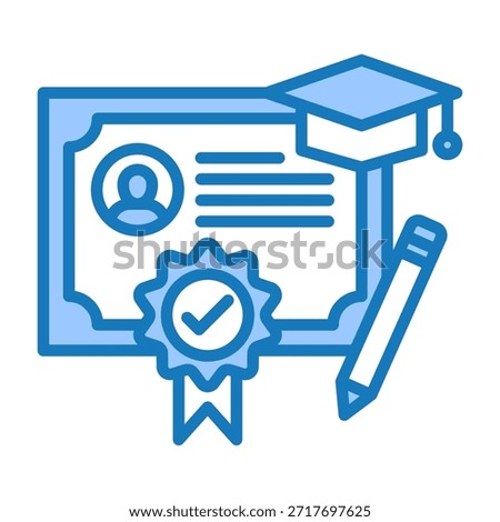 Certificate Authority Icon Blue Dualtone Design Vector Illustration