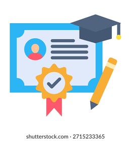 Ilustración vectorial de diseño plano del icono de la autoridad de certificación