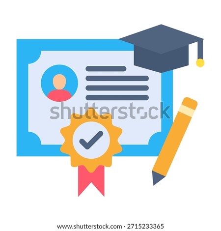 Certificate Authority Icon Flat Design Vector Illustration