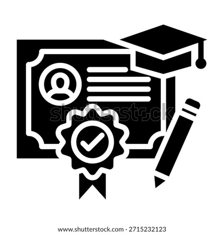Certificate Authority Icon Glyph Design Vector Illustration