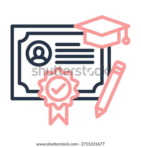 Certificate Authority Icon Line Color Design Vector Illustration