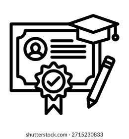 Ilustración vectorial de diseño de línea de icono de autoridad de certificación