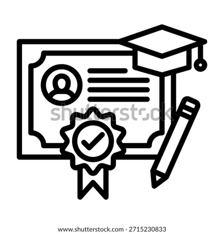 Certificate Authority Icon Line Design Vector Illustration