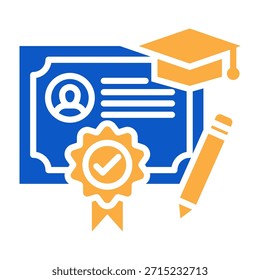 Ícone de autoridade de certificação Ilustração de vetor de design de cor sólida