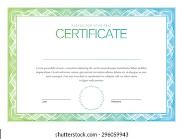 Certificate. Award background. Gift voucher. Template diplomas, currency. Vector