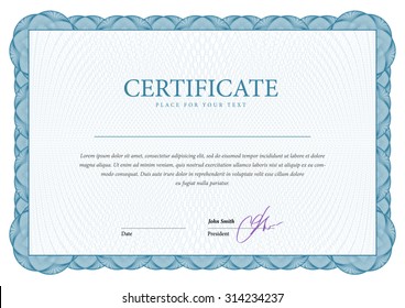 Certificate. Award background. Gift voucher. Template diplomas currency Vector illustration
