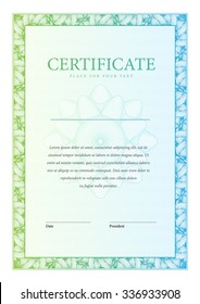 Certificate. Award background. Gift voucher. Template diplomas currency Vector illustration
