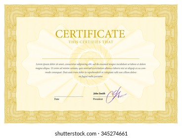 Certificate Award Background Gift Voucher Template Stock Vector ...