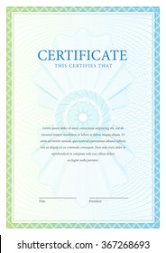 Certificate. Award background. Gift voucher. Template diplomas currency Vector illustration