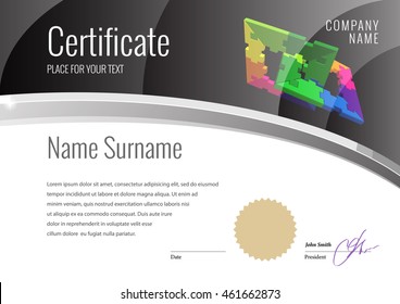 Certificate. Award background. Gift voucher. Template diplomas currency Vector illustration