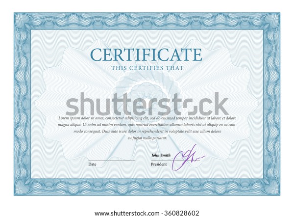 Certificate Award Background Gift Voucher Template Stock Vector ...