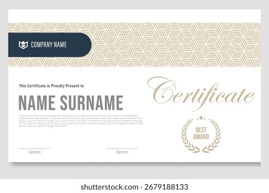 certificate award design with a modern theme with a traditional touch