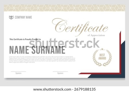 certificate award design with a modern theme with a traditional touch