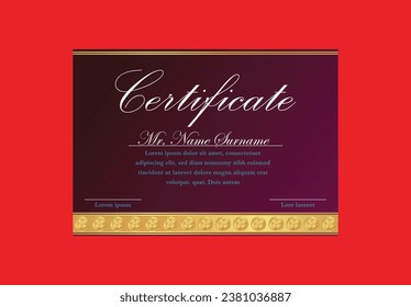 Certificate Award Design Template. Clean modern certificate with luxury and modern line pattern.