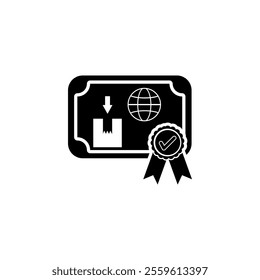 Certificate And award export import icon logo Export import distribution icon vector