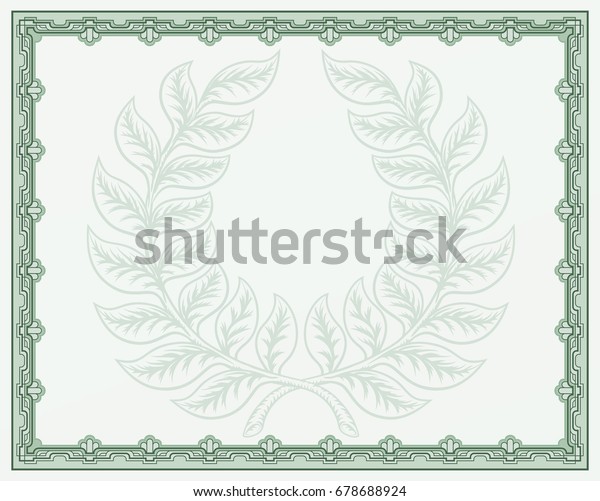 Certificate Award Qualification Background Template Laurel Stock Vector ...