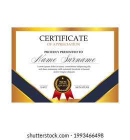 Premio de certificado para diseño de plantilla 