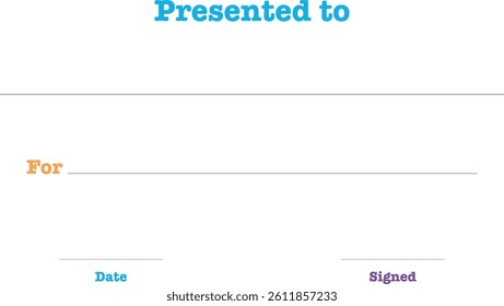 Certificate award template printable blank recognition form