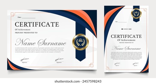 certificate awarded with modern background. graduation design elements, best employees and others.