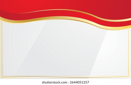 Fundo do certificado com ondas de ouro vermelho abstrato