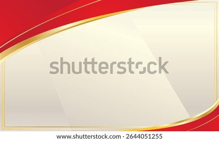 Certificate background with abstract red gold in the corner
