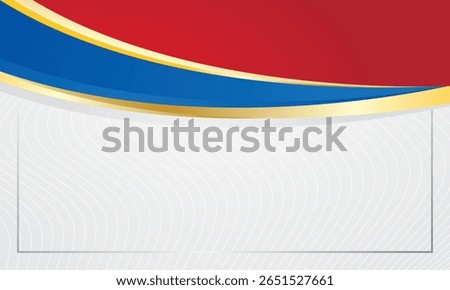 Certificate background with blue red gold curves