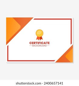 certificate background design template with a combination of orange and white
