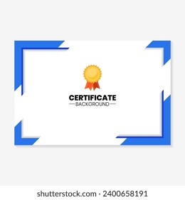 certificate background design template with a combination of blue and white