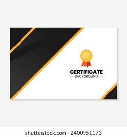 certificate background design template with a combination of black, gold and white