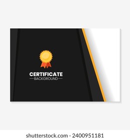 certificate background design template with a combination of black, gold and white