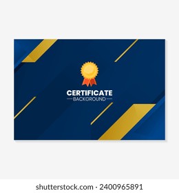 certificate background design template with a combination of blue and gold colors