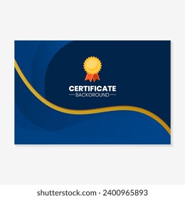 certificate background design template with a combination of blue and gold colors