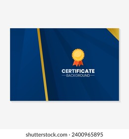 certificate background design template with a combination of blue and gold colors