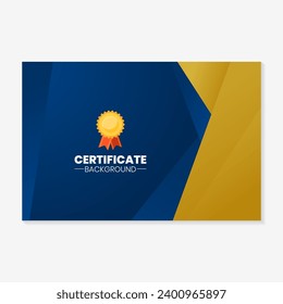 certificate background design template with a combination of blue and gold colors